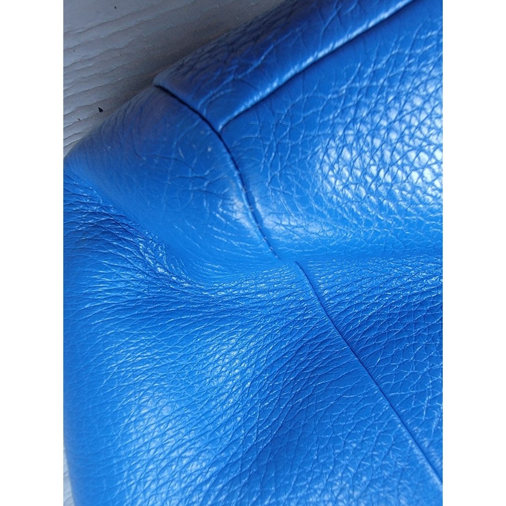 Coach Kelsey Satchel Cobalt Blue Pebbled Leather Crossbody Handbag Medium - Picture 13 of 14